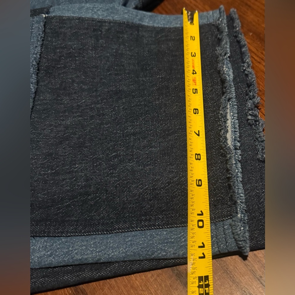 Rails Getty Crop Jeans Womens Size 31 Indigo Patchwork High Rise Wide Leg H - Picture 9 of 16